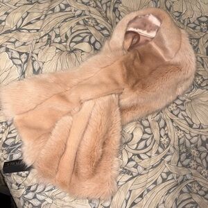 Banana Republic Pale Blush Faux Fur Scarf